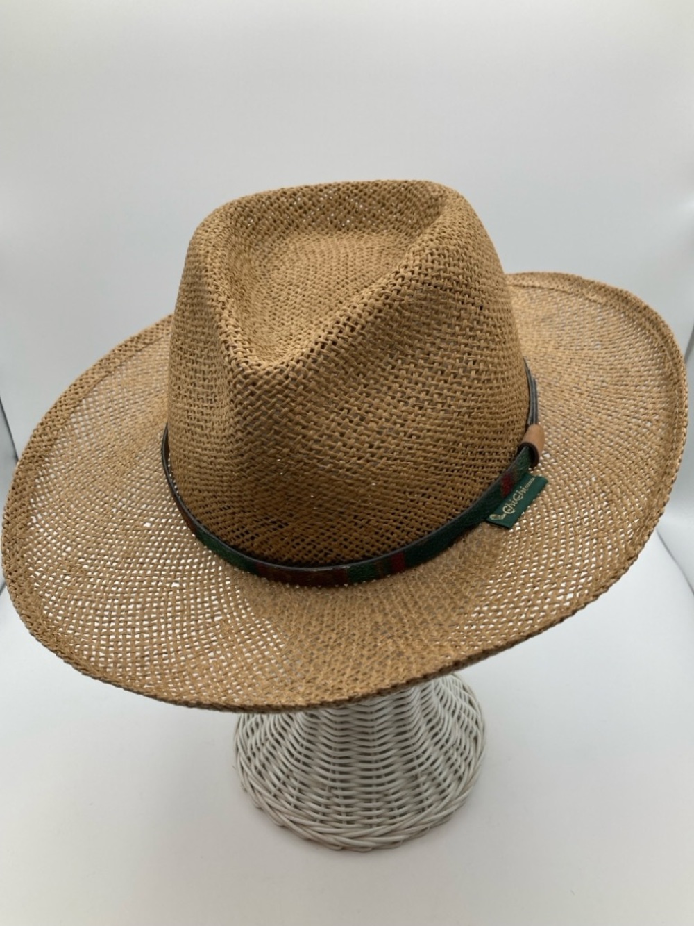 Chi Chi Straw Golf Sun Hat Vintage Beige Fedora Panama Size Small / Medium
